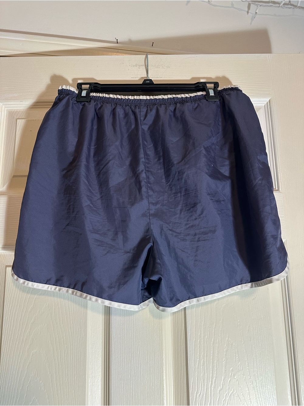 Nike Women's Navy Track Shorts with White Piping - Picture 2 of 3